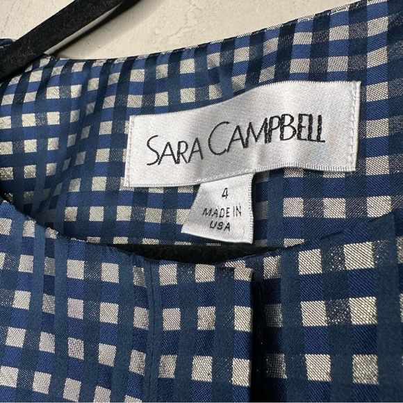 Sara Campbell Navy and White Checkered Midi Dress - Picture 6 of 13